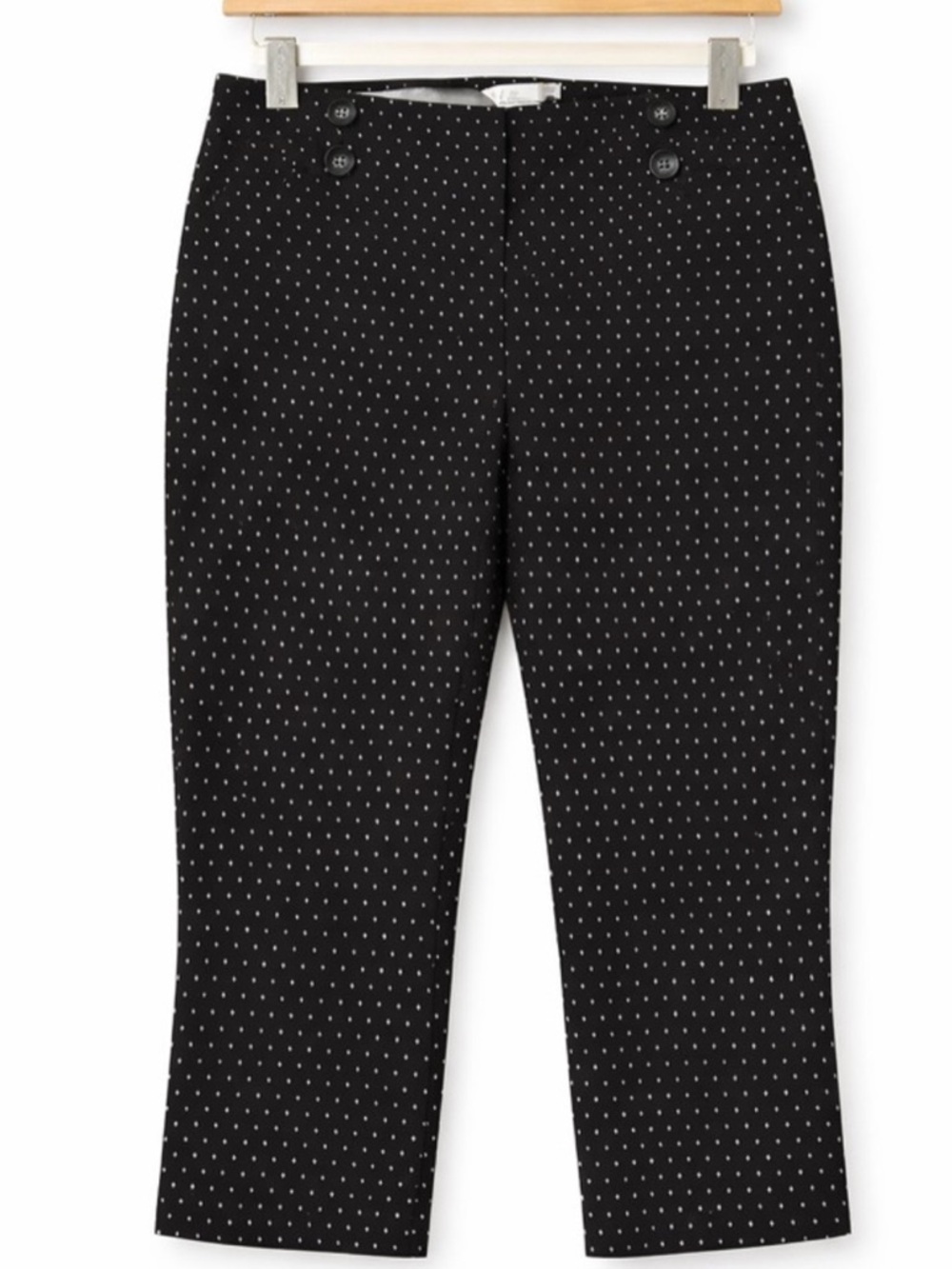 Polka Dot Blouse Black White Stretch Top 89th + Madison XLTG